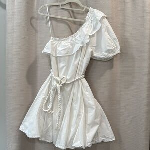 RHODE Cotton White One Shoulder Dress Size Small.